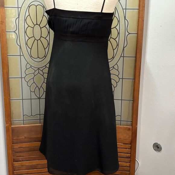 Ann Taylor LBD Pleated Top Spaghetti Strap Dress Size 4P - Picture 3 of 11